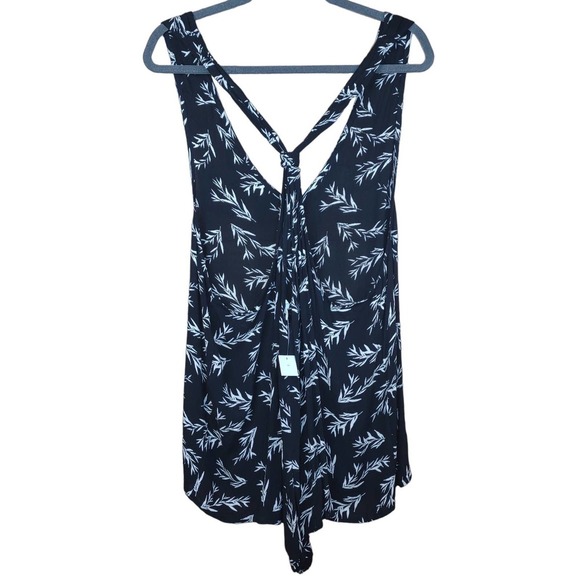 Urban Outfitters Out from Under NWT soft viscose lounge romper black white leaf - Picture 6 of 6